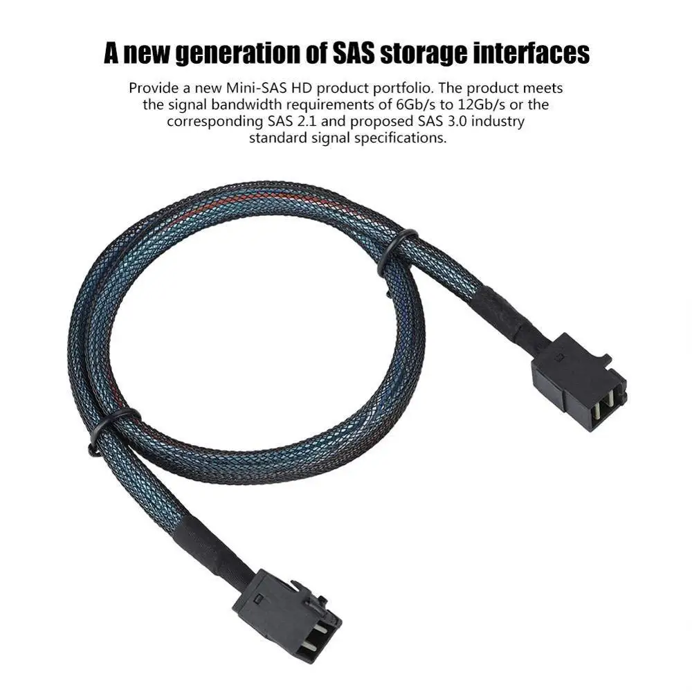 Mini-SAS cable SFF-8643 to SFF-8643 cable Comply with SAS 3.0 12G 1Meter