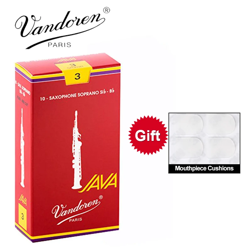 Original France Vandoren JAVA Soprano Sax Red Reeds /Bb Soprano Saxophone Reeds 2.5# 3.0# Box of 10 [With Gift]