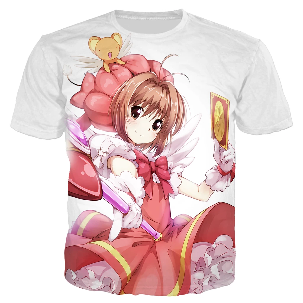 Anime Sakura Card Captor T Shirt Men Clothing 3D Print Anime Girl Harajuku Style T Shirt Men Women Streetwear Tops T88