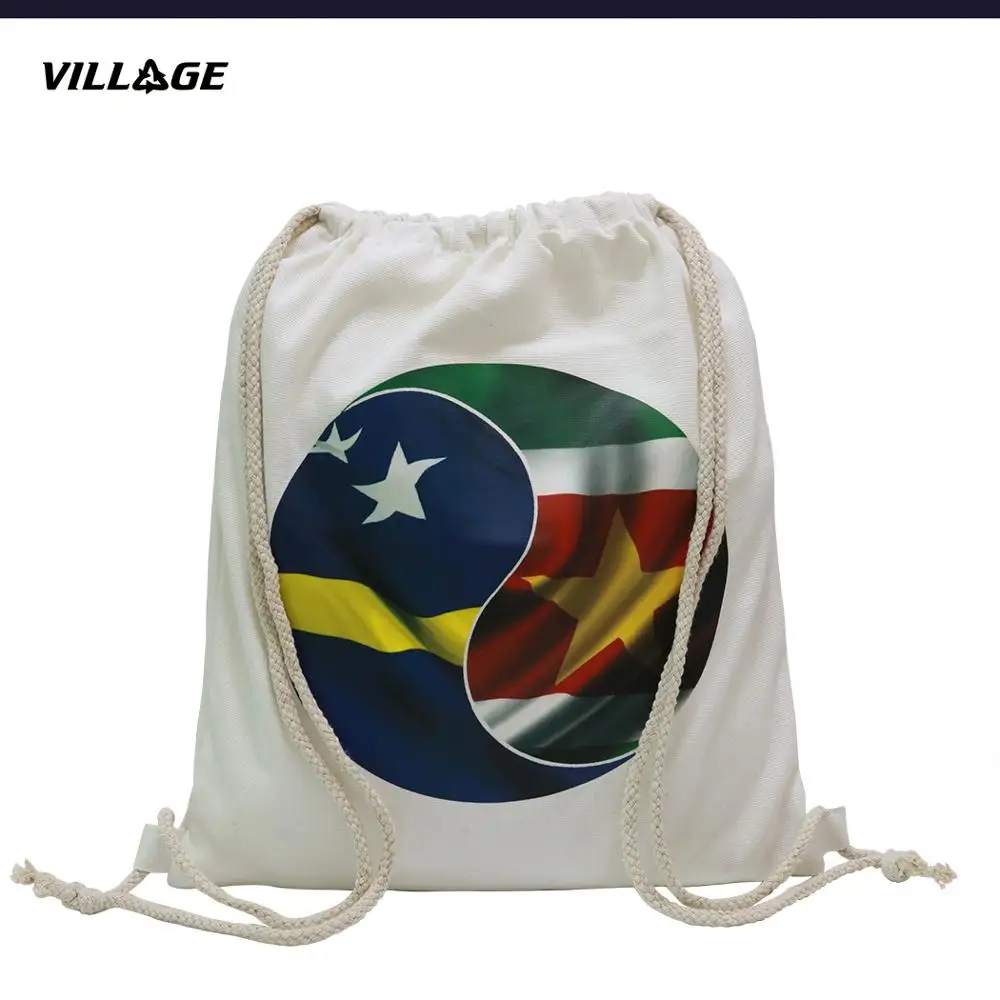 100PCS/lot Custom Canvas Drawstring Backpack Printed Logo