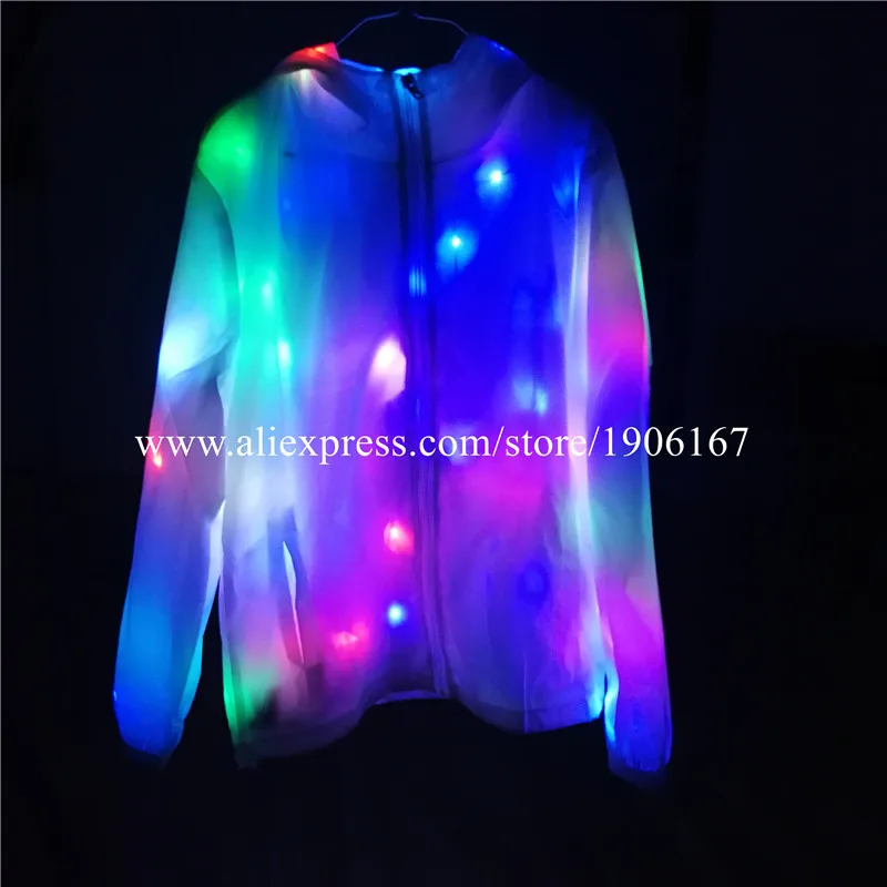 Halloween Colorful Led Luminous Stage Costume Clothes For Dancing LED Growing Up Lighting Coat Clothing Event Party Supplies