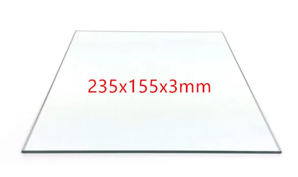 Flashforge borosilicate glass plate for Flashforge Dreamer, Pro and Creator 235x155mm