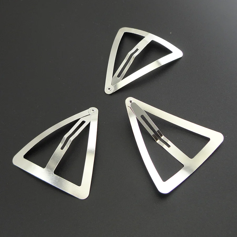 20PCS 5.5cm Sliver Large Triangle Hair Clips for Womens Girls Metal Snap Clips Hairpins Side Hair Barrettes for Thick Hair