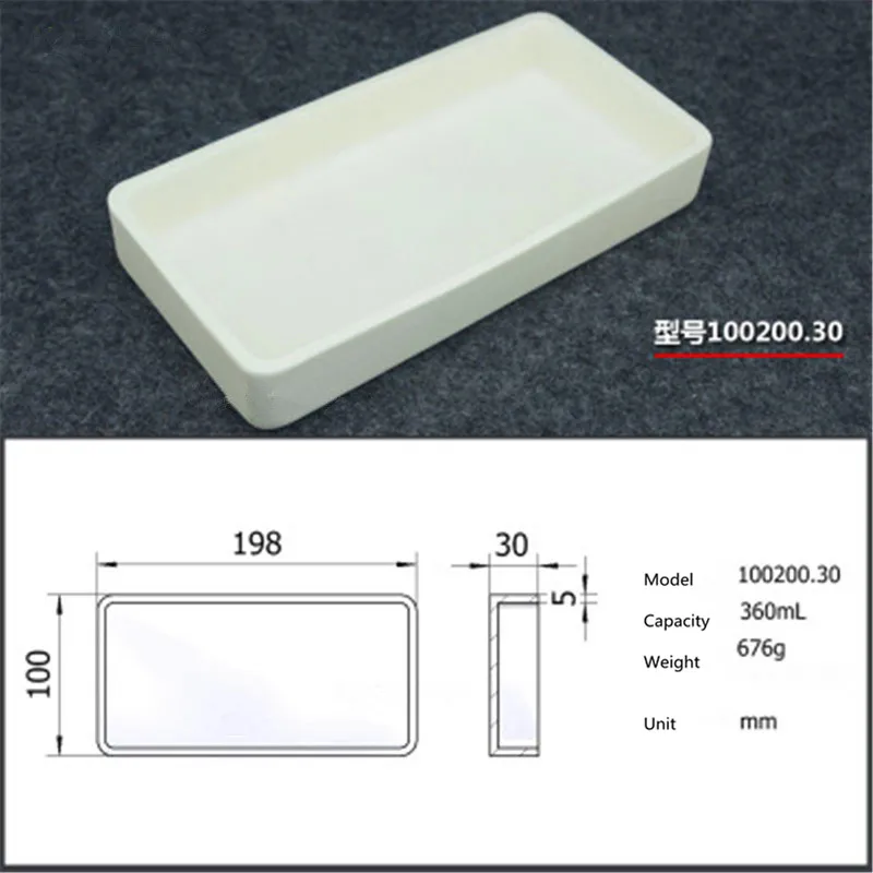 99.5% Square corundum crucible / 360ml  100200.30  / Temperature 1600 degrees / Sintered ceramic crucible