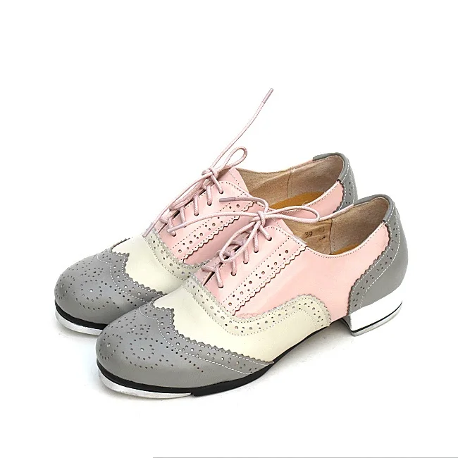 

Genuine Leather Tap Shoes Woman Dance Shoes Aluminum Plate Tap Dance Shoes For Women Girl Sports Mosaic Shoes Sneakers Women