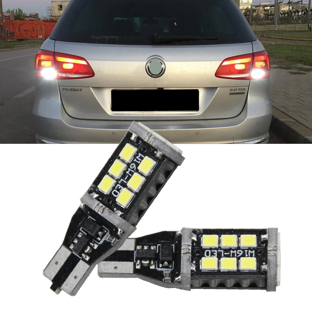 2x Canbus No Error Led Backup Reverse Light Lamp for FOR VW VOLKSWAGEN Passat B7 2010-2014T15 W16W LED 2835 Chip 12V Car Styling