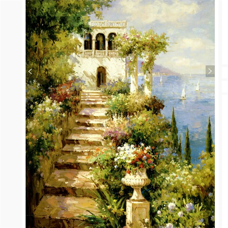 

beibehang papel de parede Continental warm personality 3D idyllic garden entrance stairs wallpaper mural wallpaper