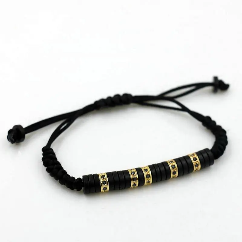 

BPPCCR anil arjanda Coconut shells Connector & 8MM flat Beads Bracelets & Bangles Braided Macrame Men Bracelets Jewelry