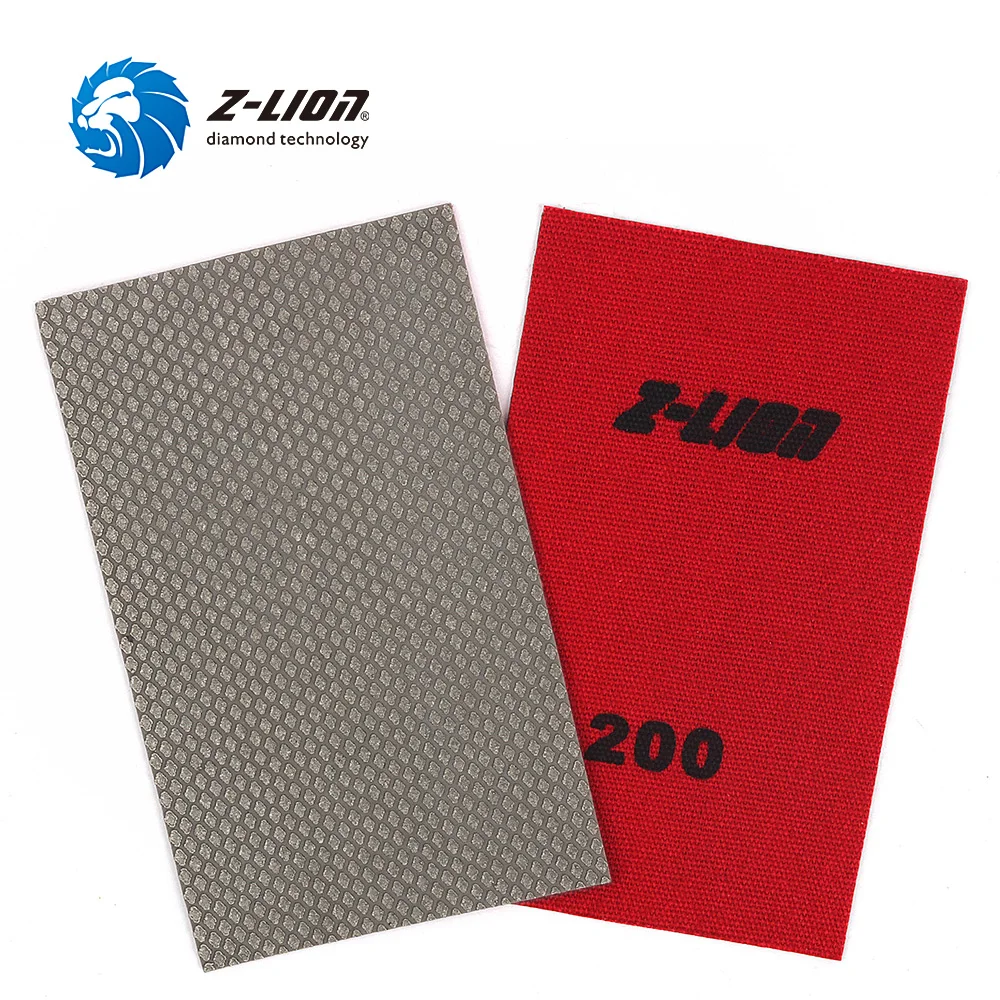 Z-LION  4PCS Polishing Sandpaper Diamond Electroplated Abrasive Sanding Sheet 90*55mm Wet Dry Use Grinding Polishing Tools