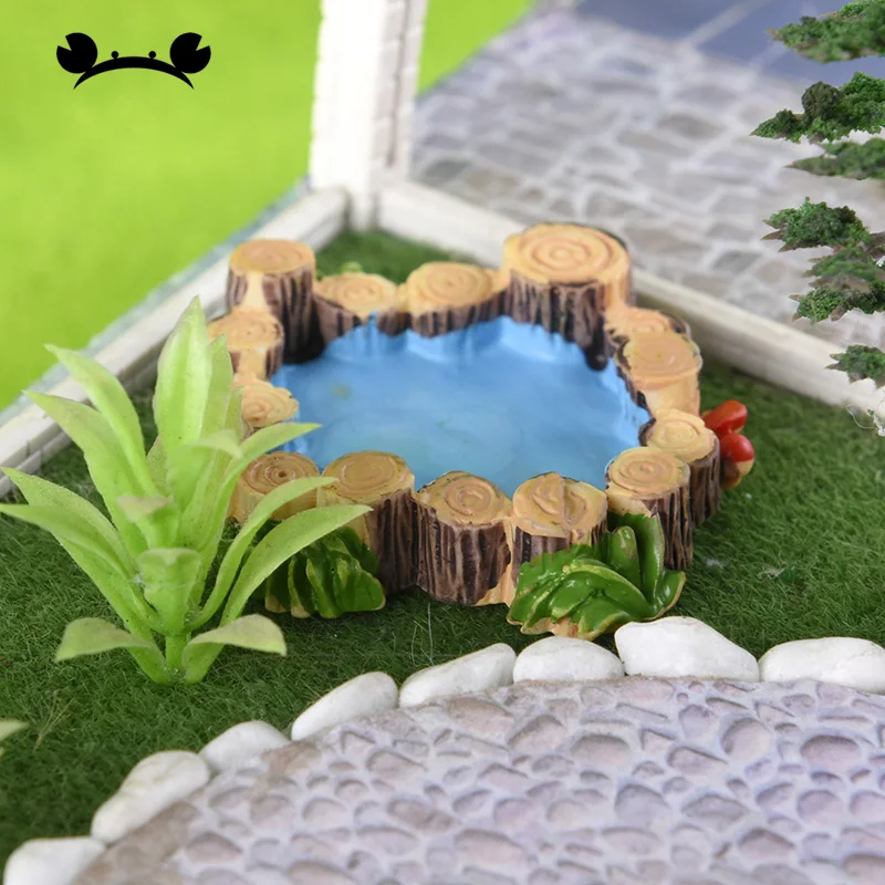 Acessórios miniatura para decoração de jardim, ornamento artesanal de resina, micro paisagem, construção diorama, cenário, brinquedo construção, 5pcs