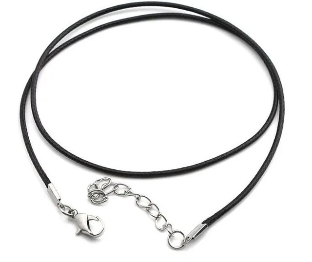 1PC Wholesale 2.0mm Hot Collares New Men Black PU Leather Cord Necklace For Women DIY Chain Jewelry Statement Gift