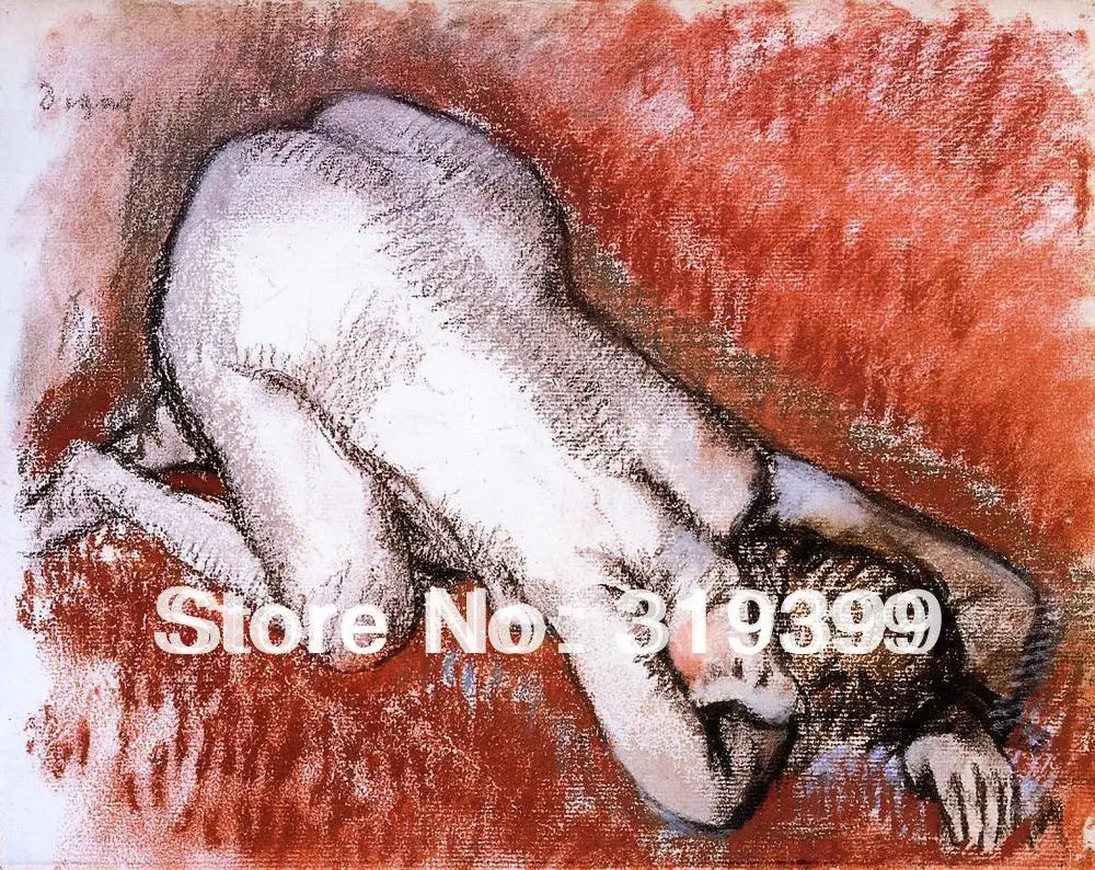 

Oil Painting Reproduction on Linen Canvas,Kneeling Nude by edgar degars,Free FAST Shipping,100%handmade,Top Quality