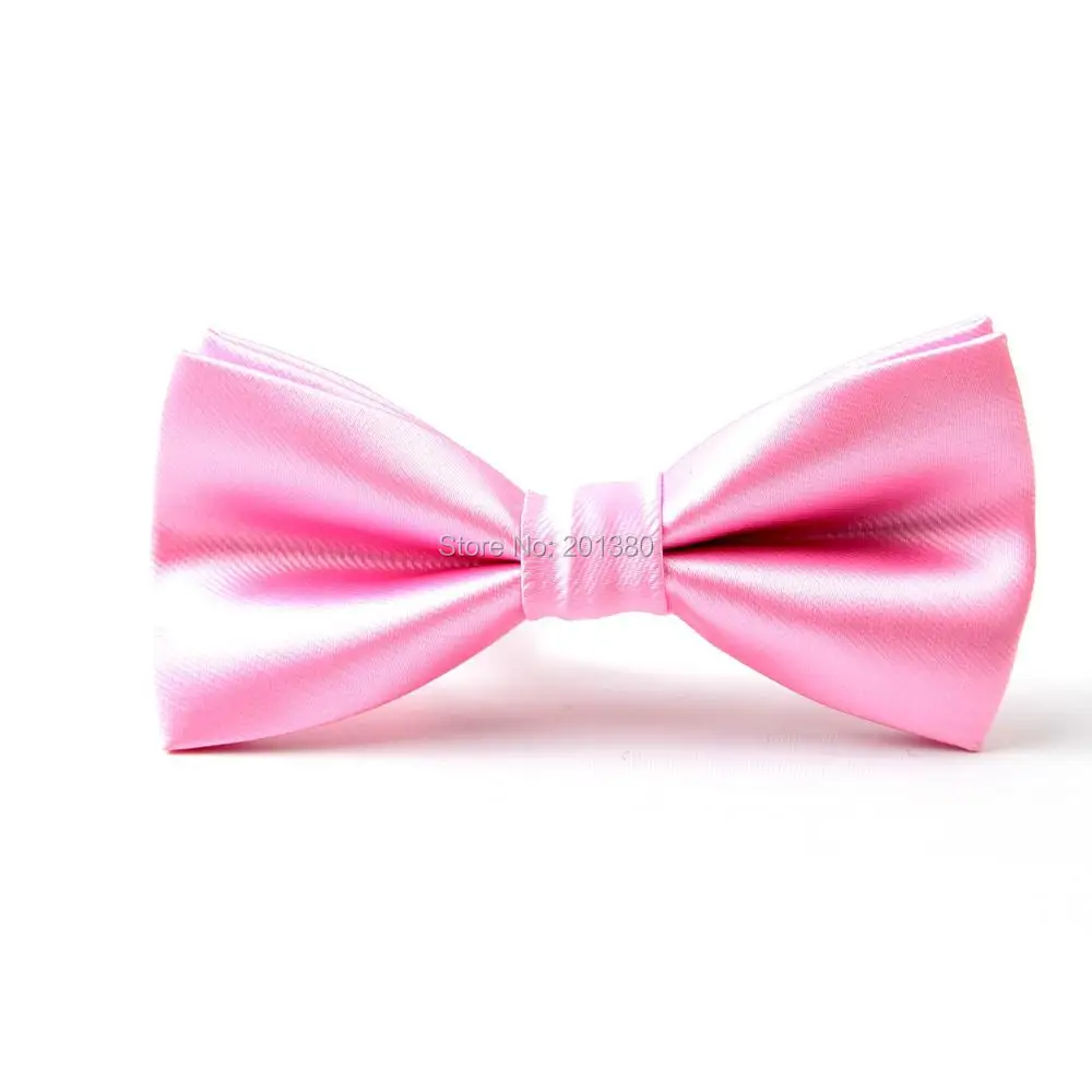 

solid pink bow tie butterfly ties for men pretied necktie 2018 12colors