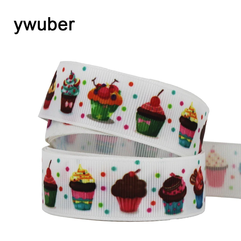 

IuBuFiGo 70 yards 7/8"(22mm) Fruit cupcake Printed Grosgrain Ribbon and bow hair Cartoon Ribbons satin DIY handmade Tape