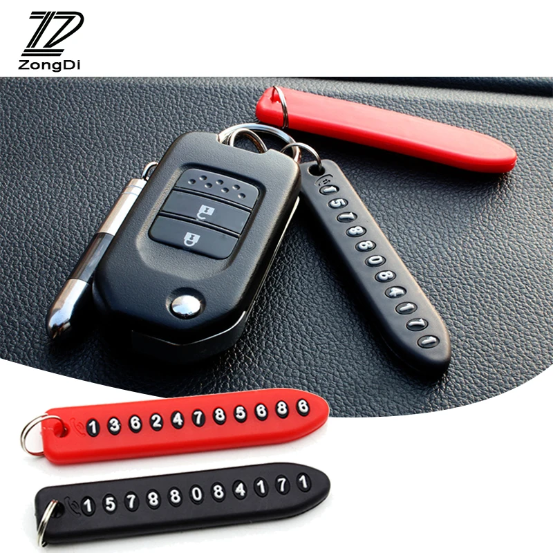 ZD 1X Anti-lost phone number plate Car Keychain For VW polo passat b6 b5 golf Honda civic accord Peugeot 206 307 407 accessories