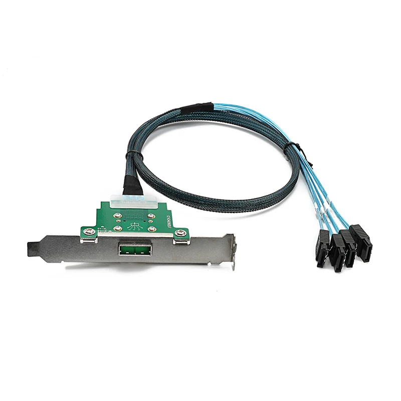 Cabledeconn MINI SAS26 PSFF-8088 Female to 4*SATA Server Sync Data Transmission Cable SATA Data Reverse Cable 0.8M