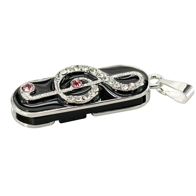 Diamond Music Note USB 2.0 Usb Flash Drives Thumb Pendrive U Disk Usb Creative Necklace Memory Stick Storage 4GB 8GB 16GB 32GB