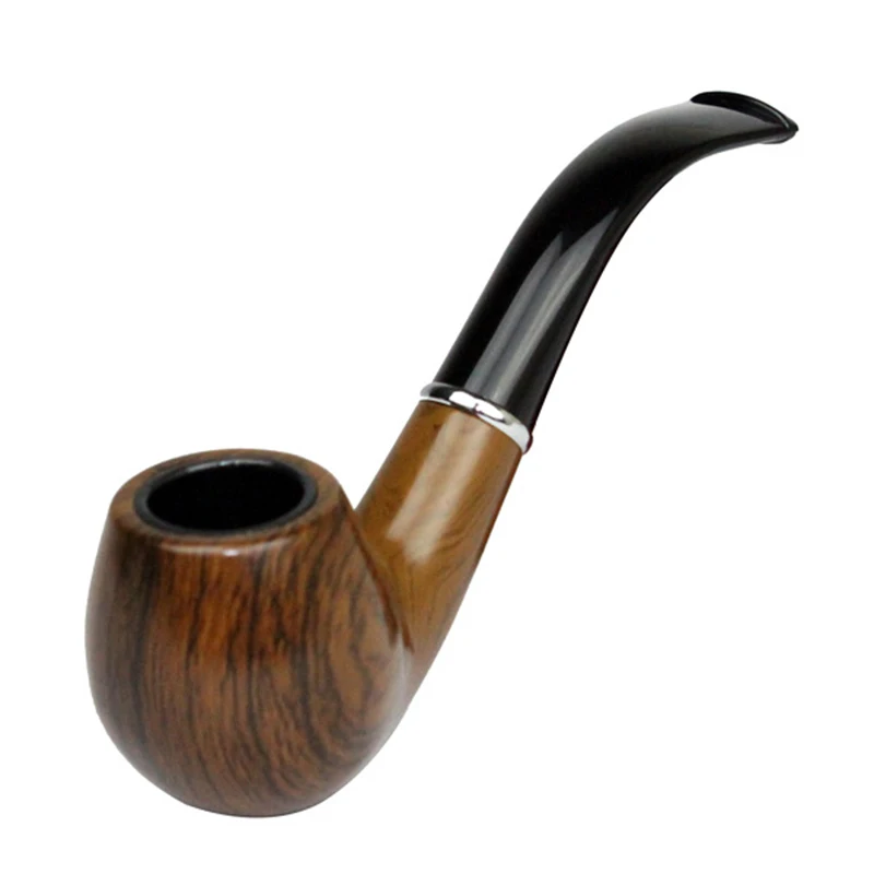 Classic Wood Grain Resin Pipe Chimney Filter Long Smoking Pipes Tobacco Pipe Cigar Gifts Narguile Gift Grinder Smoke Mouthpiece