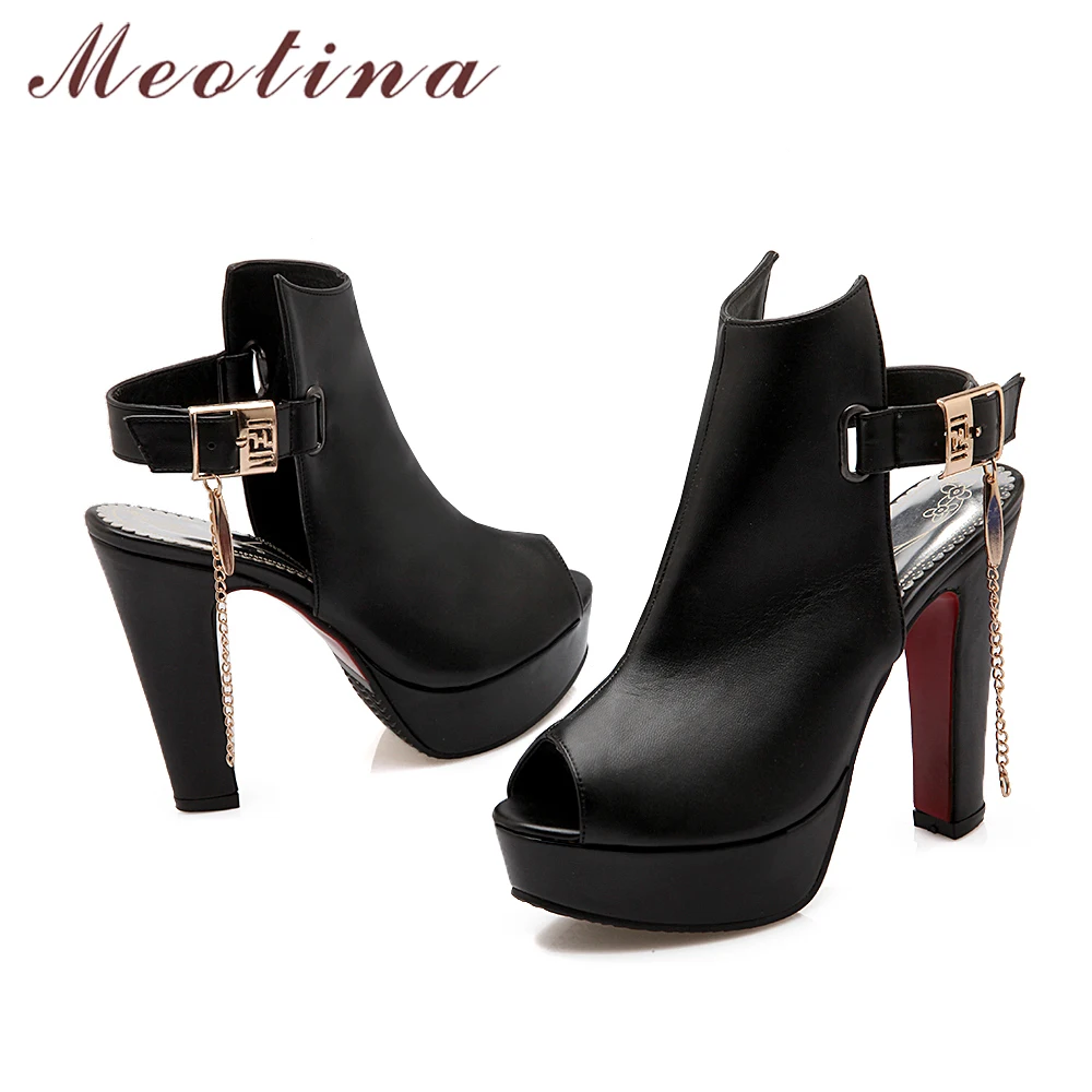 Meotina scarpe donna tacchi alti pompe primavera Peep Toe gladiatore scarpe catene femminili paillettes tacchi alti scarpe piattaforma giallo 43