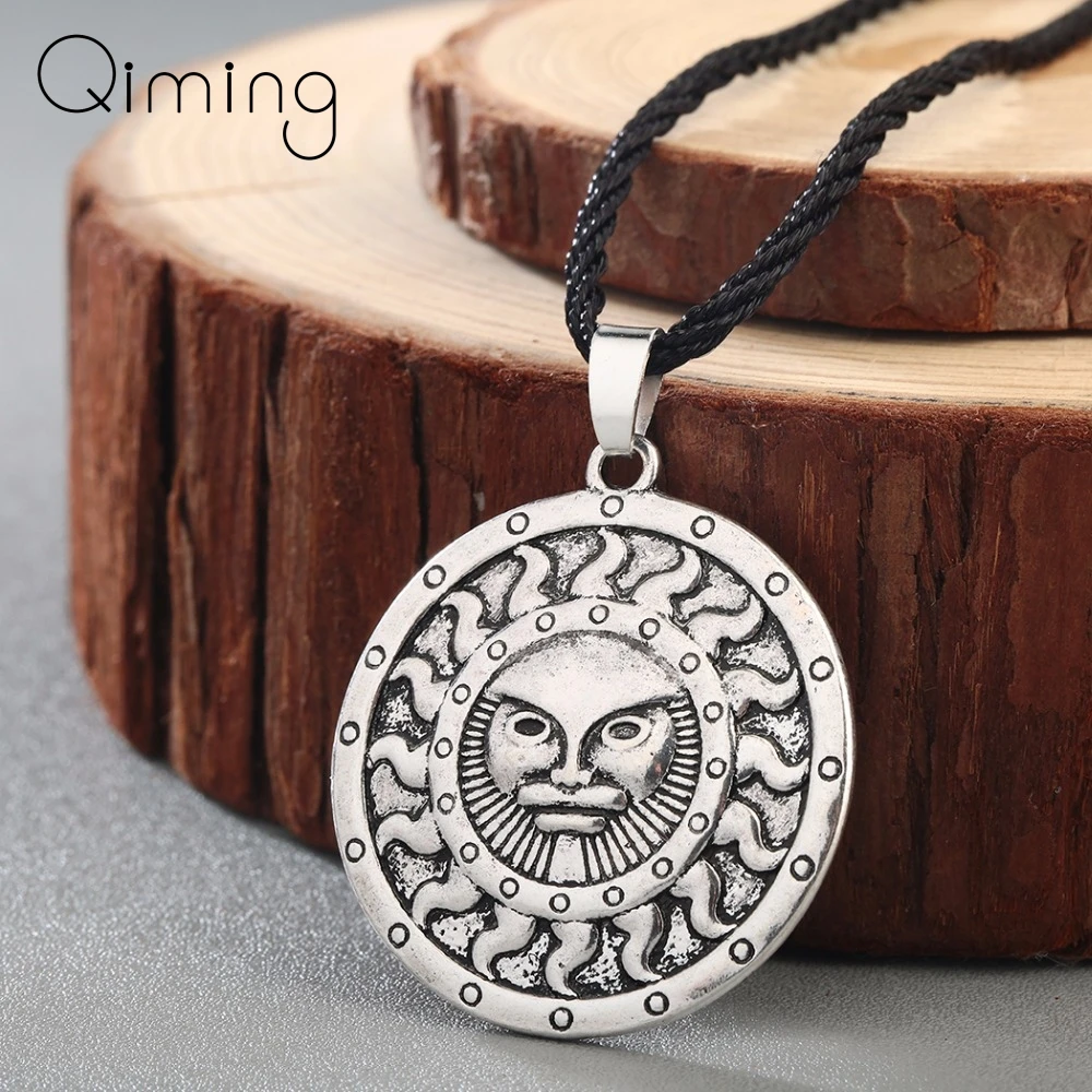 Symbol of the God Yarila Spring Sun Slavic Necklace Women Amulet Pendant Antique fashion Pagan jewelry Necklace Women