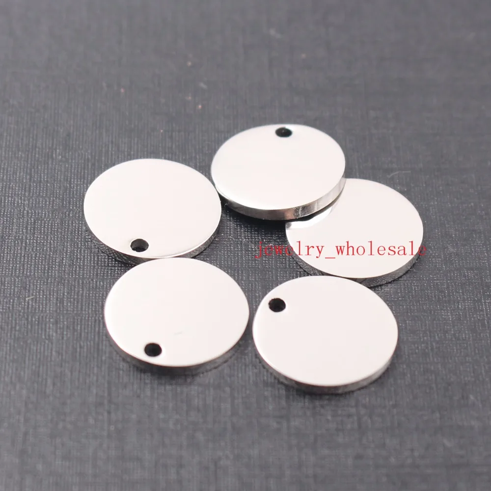 Polished  Lot 10pcs in  Fashion  20mm/25mm/30mm Round Medals Tag Charms Stainless steel New Design Jewelry Finding DIY