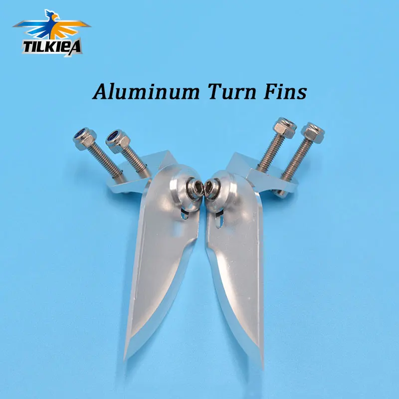 CNC Machined Adjustable Aluminum Turn Fins High Precision Turn Fins 55/67mm Length For RC Boat