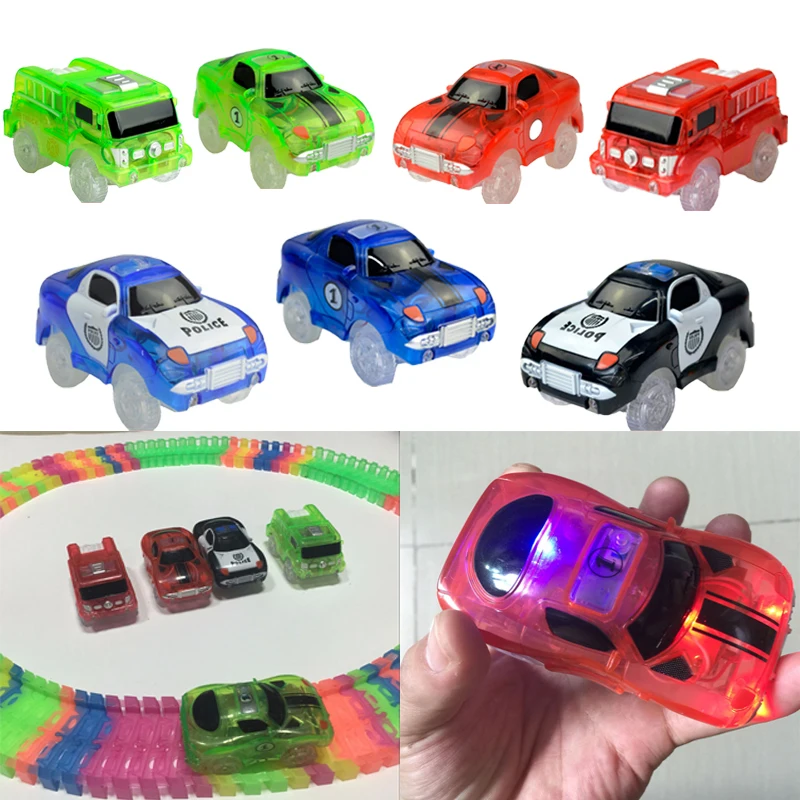 Luminous Racing Track Car With Colored Lights DIY Plastic Glowing In The Dark Creative Toys For Kids