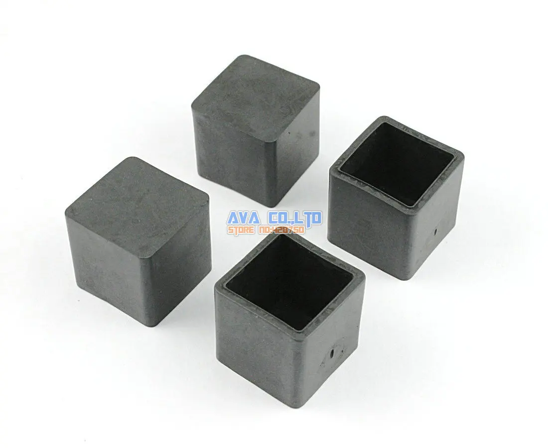 

28 Pieces 20 x 20mm Square Rubber Furniture Chair Table Feet Leg Cover Protector