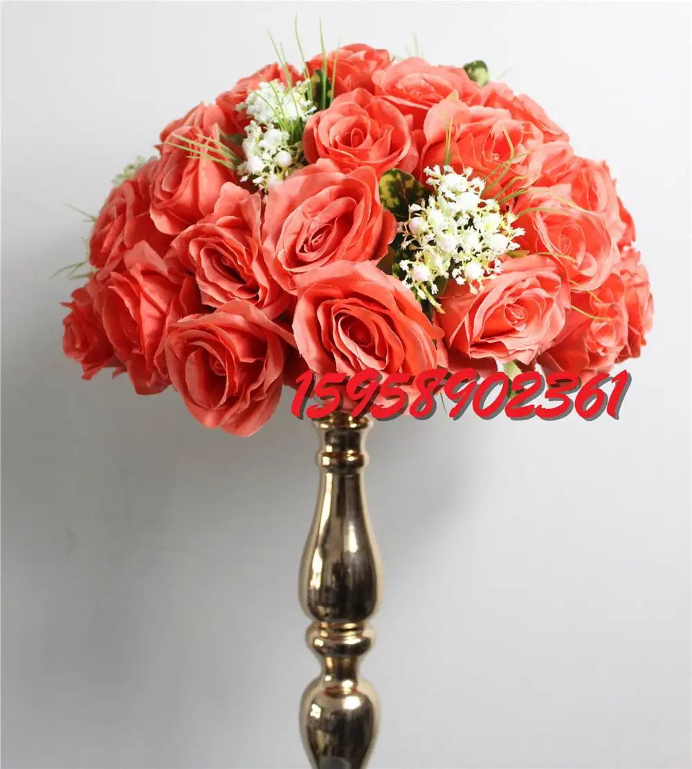 SPR Watermelon red 2016 style 10pcs/lot wedding road lead artificial wedding table flower center flower ball decoration