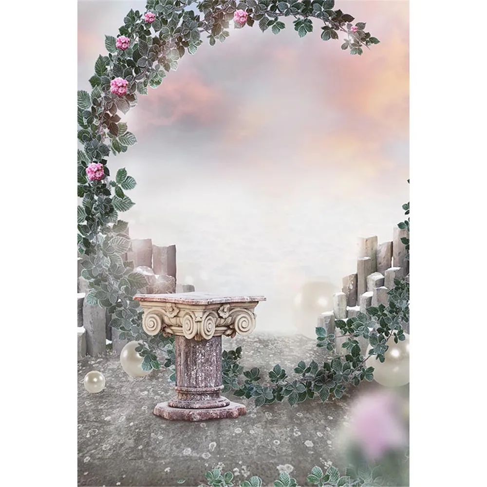 

Fantasy Wonderland Photography Backdrops Garden Floral Crescent Blurry Heaven Shiny Pearls Princess Girl Photo Shoot Background