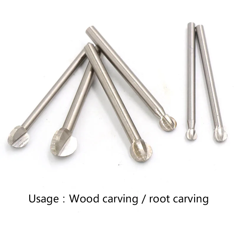 1pc 3-10mm White Steel Wood Milling Cutter Woodworking Root Carving Electric Tools Rotary Accessories Dremel Drilling Bit Carved