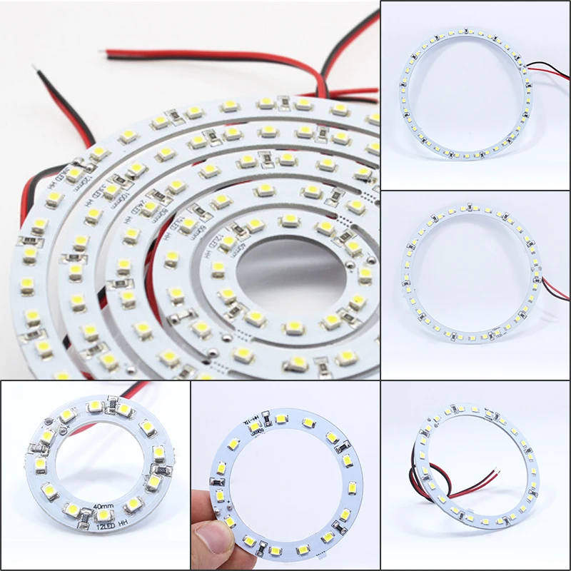 Atreus Car LED Angel Eyes DRL per accessori universali 40/60/80/100/120mm 2X faro per auto COB Halo Rings angel eye lights 12V