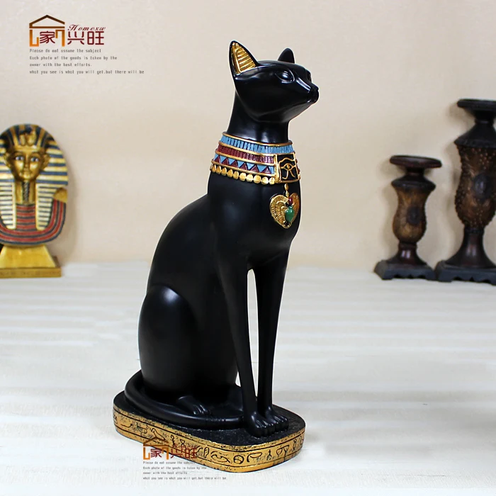 Home gifts crafts Resin Africa Egyptian craft  god cat typical luxurious decorative sculpture 38cm high the biggest resin cat