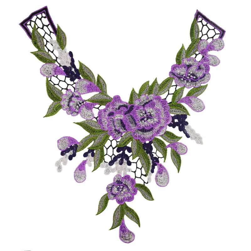 Embroidered Fabric Flower Lace Applique for DIY Projects