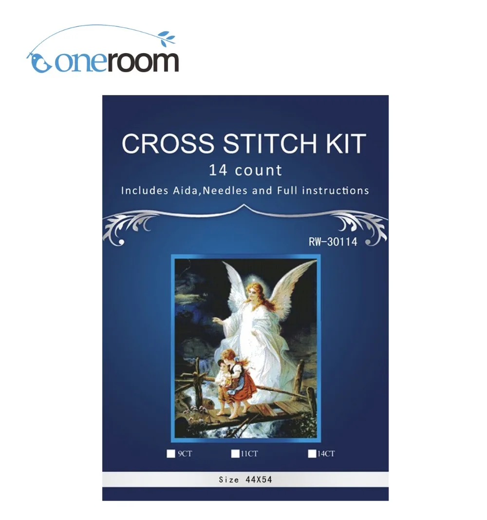 Goodness and Child-White Canvas Cross Stitch Kits, Needlework Set, DIY Embroidery, similar to DMC, 14CT, 3th