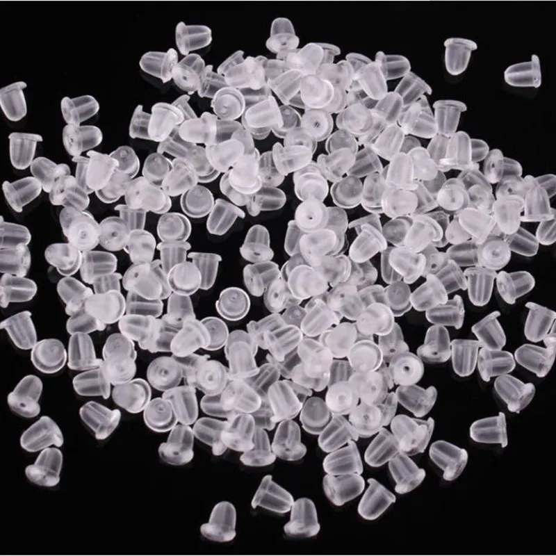 100pcs/lot Cheap DIY Jewelry Findings Delicate Earrings Jewelry Accessories Bullet Plastic Ear Plugging blocked back Wholesale