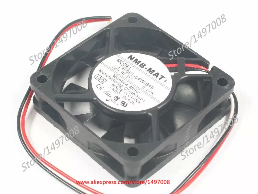 

NMB-MAT 2406KL-04W-B49 L50 DC 12V 0.17A 3-Wire 60x60x15mm Server Cooling Fan