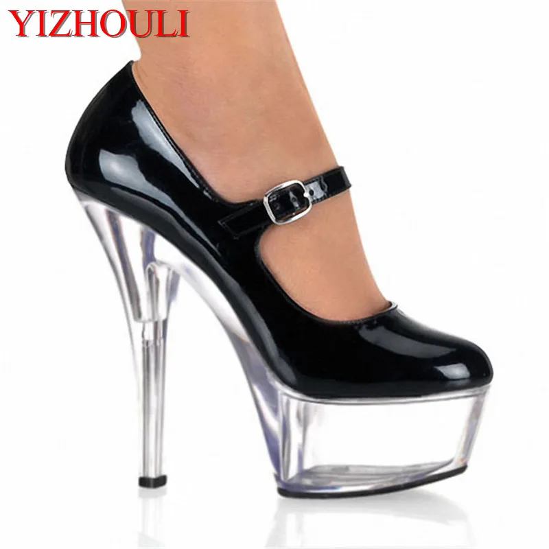 15cm sexy high heels/workplace photo display crystal waterproof platform/nightclub pole dancing dinner high heels