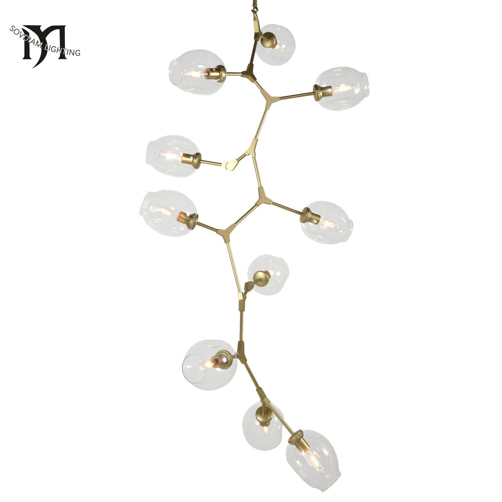 Modern Lighting Glass Globe Bubble Project Light,Staircase, Restaurant,Villa,Living room,hotel Hall dimmer bulbs Chandelier Lamp