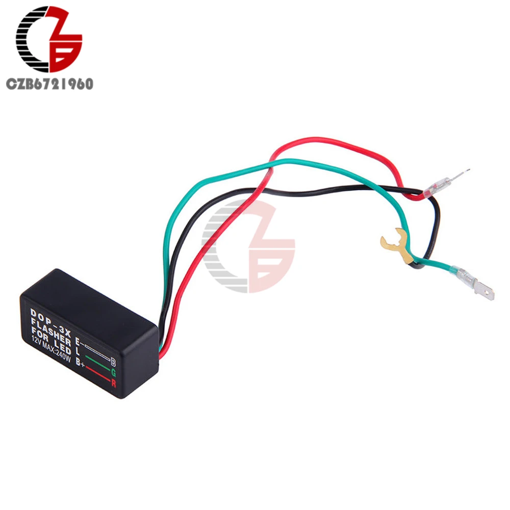 DC 12V 240W 3-Pin Turn Signal Flasher Relay For Motorcycle ATV Lamp LED Light