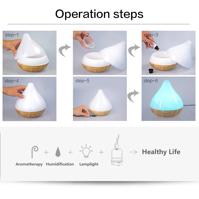 Диффузор для ароматерапии, ультразвуковой портативный увлажнитель воздуха, диффузор для эфирных масел, меняющий цвет светильник распылитель, аромадиффузор