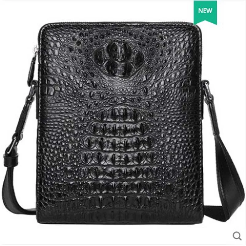 pugete  new crocodile skin man bag business single shoulder bag youth leisure cross bag fashion crocodile leather man bag