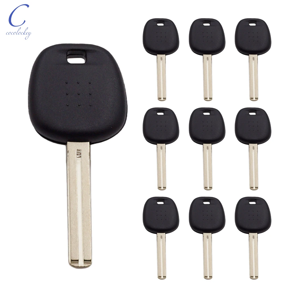 CocolockeyรถTransponder Chip Key Shell Toy40 FitสำหรับLexus Toyota Transponder Uncutใบมีดยาวไม่มีชิปไม่มีโลโก้10Pcs