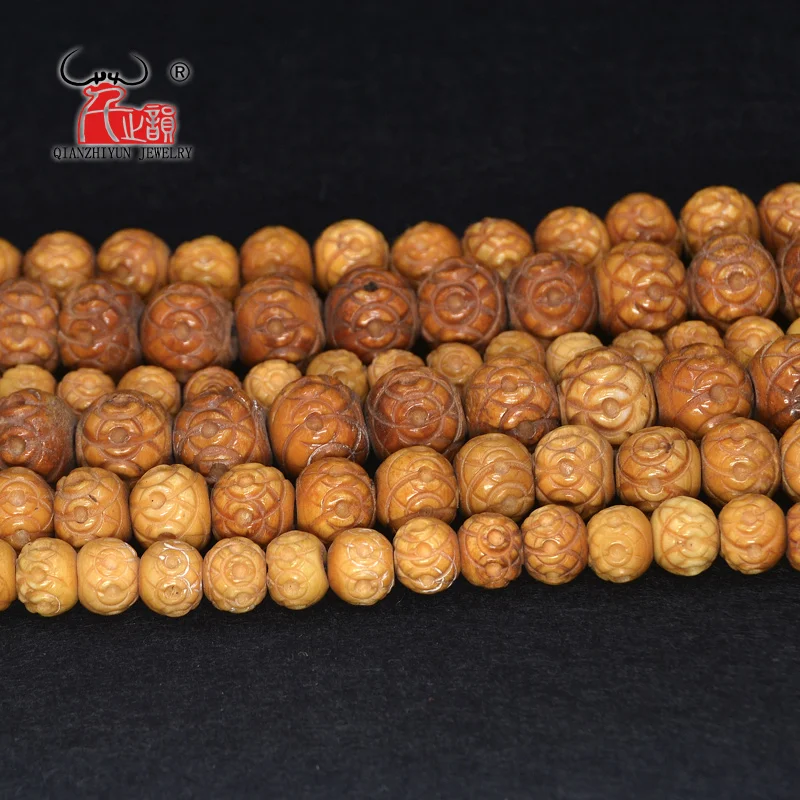 30PCS Yak Bone Handmade Carved Bead Necklace DIY Scatter Beads Antique Beads for jewelry making 8/10/12mm Hole 1.5mm