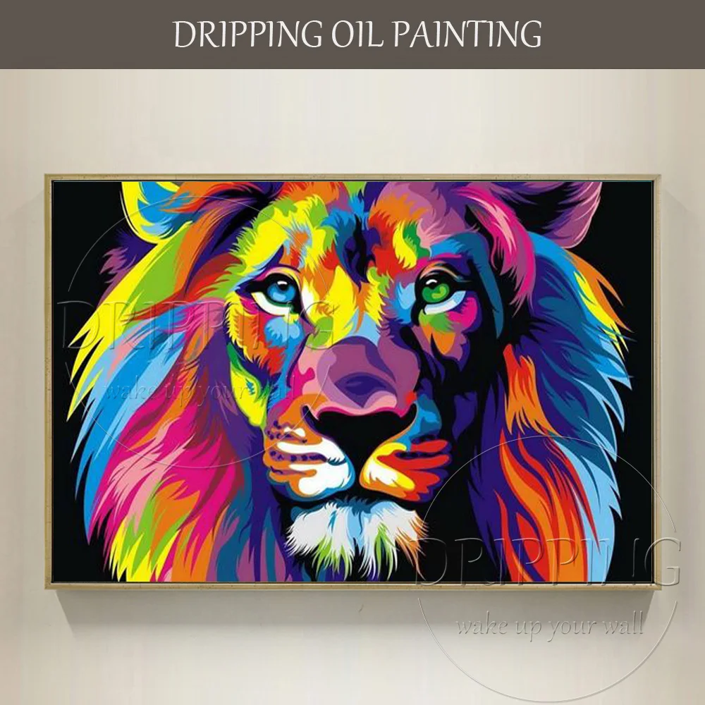 

Artist Hand-painted Modern Wall Art The King of Animals Lion Oil Painting on Canvas Modern Africa Animal Lion King Oil Painting