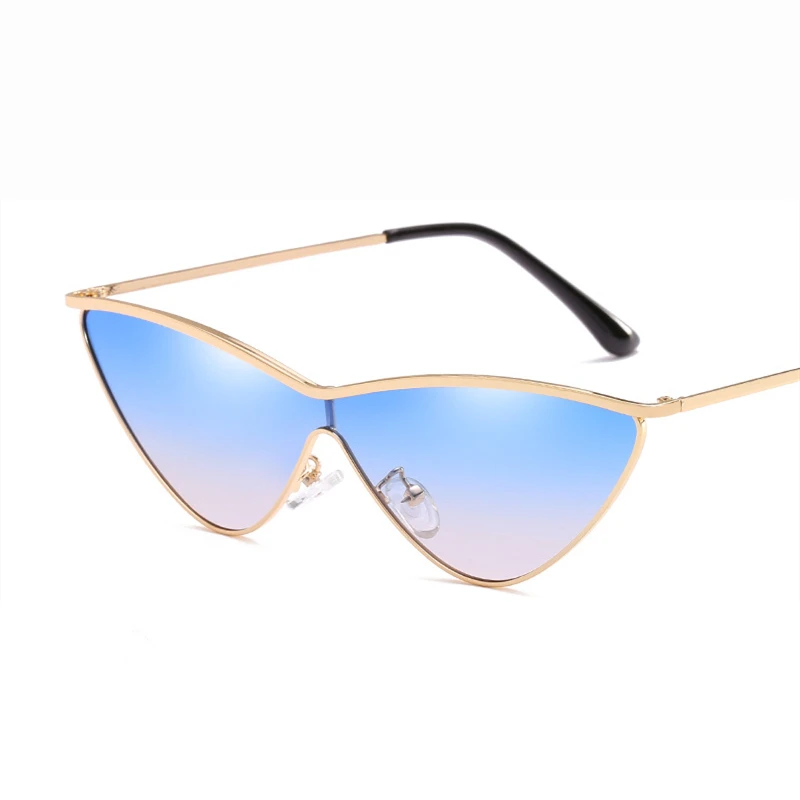 new women gradient lenses sunglasses connection Cat Eye trendy triangle anti UV tourism decoration driving sun glasses