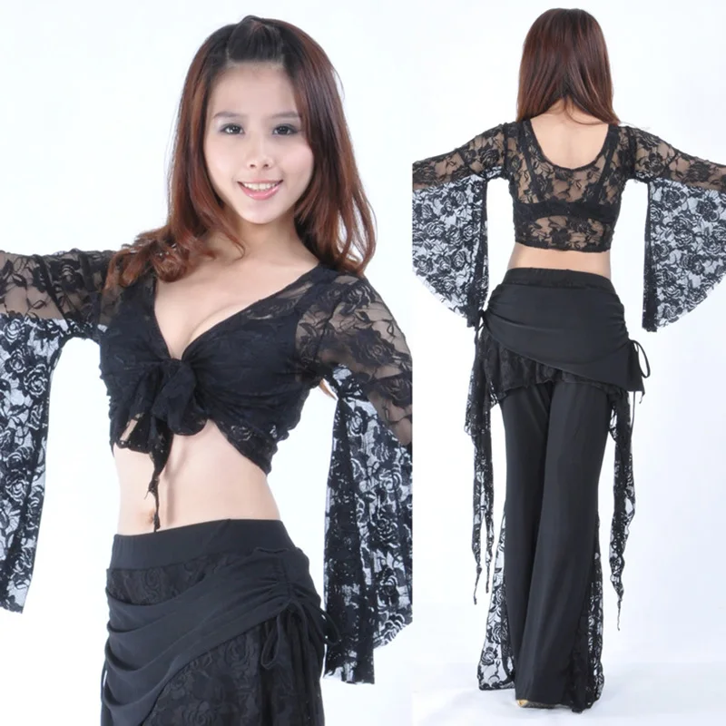 2016  The new Lace pants + lace blouse advanced belly dance practice clothes suit clothing wholesale