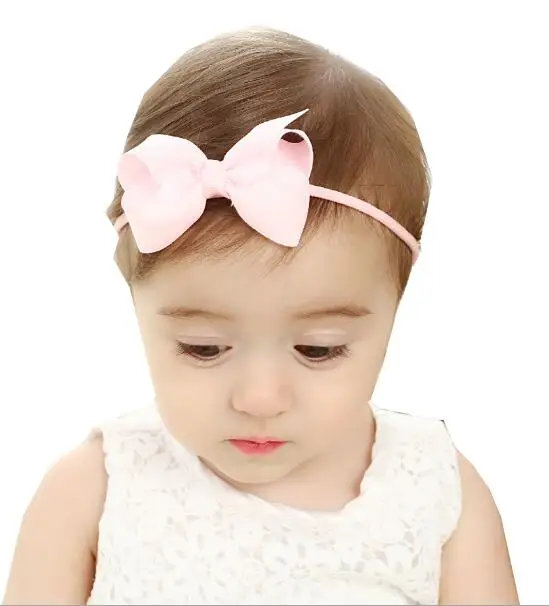 

100pc/lot Newborn Nylon Headband,3.2inch Solid Ribbon Hair Bow Headbands,Kids Bows Elastic Headbands Hair Accessories