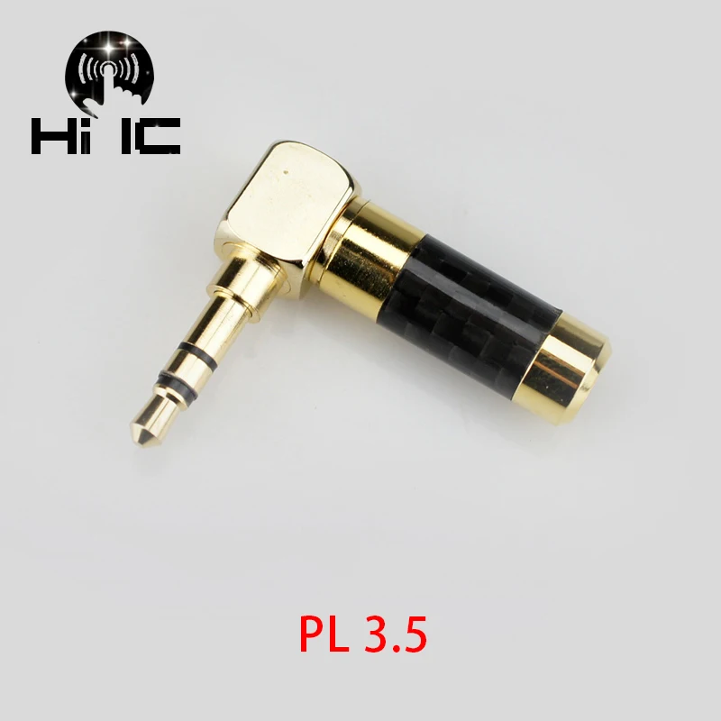 1 шт. P3.5 PL3.5 позолоченное углеродное волокно 3,5 мм стерео разъем для наушников аудио паяльники переходник R разъем