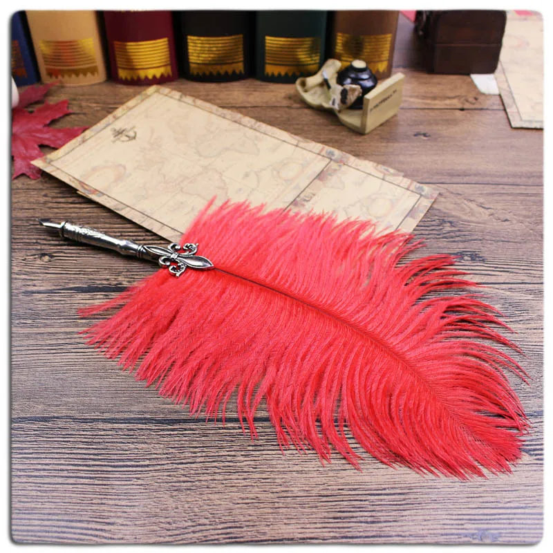 

Pretty Wedding Ostrich Feather/Long Quill Guest Book Signing Pen